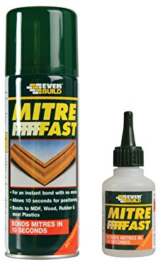 Everbuild Mitre Fast Two Part Bonding Kit – Suitable for Mitre Joints – Industrial Grade – Clear – 100g Adhesive/400ml Activator