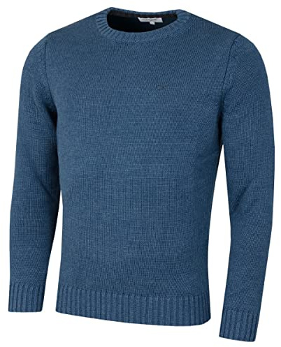 Calvin Klein Maglione da Golf CK inlavorato Maglia Uomo - Denim mélange - M