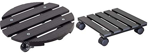 Metafranc WPC-Pflanzenroller Ø 300 mm-60 kg Tragkraft & Wagner Pflanzenroller WPC 29 x 29 x 8,5 cm I Pflanzenroller & Blumenroller für Außenbereich + Innenbereich, anthrazit