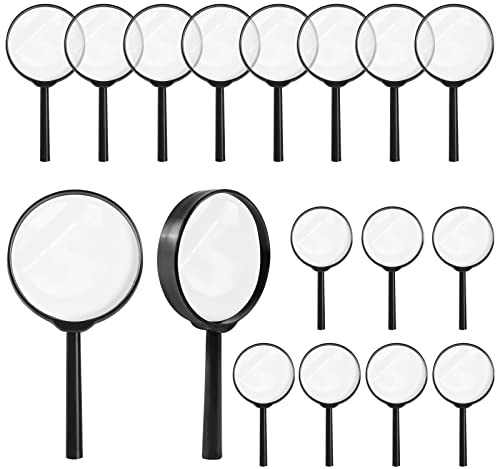 32Pcs Magnifying Glass for Kids, Hand Lens Portable Magnifying Glasses for Science Class, Outdoor Activities, Party, Reading IRCHLYN (Black)