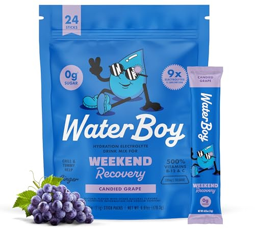 Waterboy Weekend Recovery, Grape, Sugar Free Electrolytes 24ct