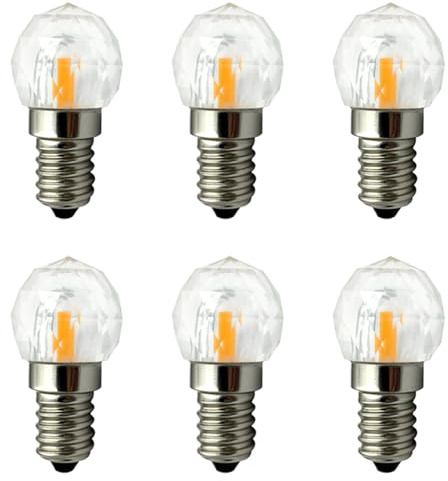 BesYouSel E14 2W LED Bulb Mini Globe Crystal Light (20W Equivalent) E14 Candle Base Chandeliers Glass Cob Decorative Light for Home Lighting Ceiling Fan Warm White 3000K AC110V Dimmable 6 Pack