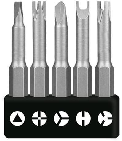 Juego de destornilladores especiales de 50 mm, 5 piezas, juego de puntas especiales, destornilladores triangulares