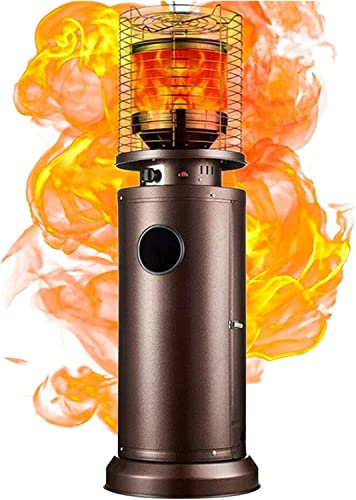 Radiateurs De Terrasse Chauffage De Terrasse Robuste 11 KW, Chauffage Au Gaz Extérieur, Lampe Chauffante De Jardin À Chaleur Rapide, Poêle for Chauffage D'espace Portable Commercial, Marron(Liquefied