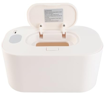 Fauitay Calentador de Toallitas para Bebés, Temperatura Ajustable Inteligente con Función de Calor Constante para Toallitas Infantiles, Hecho de Material PP con Alimentación por USB para (Blanca)