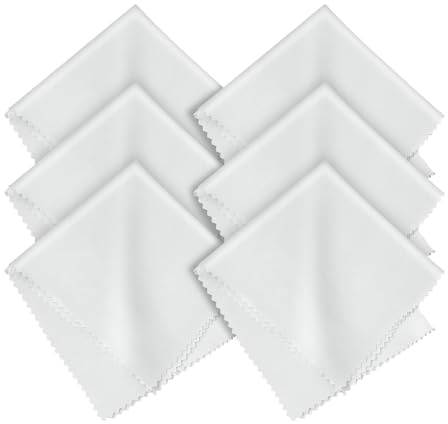 AOOSU Gamuza Limpia Gafas, 6pcs Paños de Limpieza de Microfibra-20x20 cm, Gafas Paño de Limpieza lavable para Gafas, Pantallas LCD, Lentes,Cámaras, Teléfonos Móviles, Tabletas(Gris Claro)