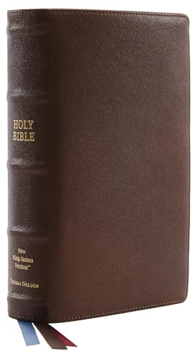 NKJV, Single-Column Reference Bible, Premium Goatskin Leather, Brown, Premier Collection, Comfort Print: Holy Bible, New King James Version