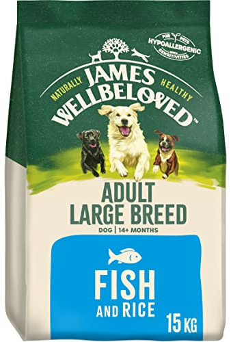 James Wellbeloved Complete Dry Adult Large Breed Dog Food Fish and Rice, 15 kg