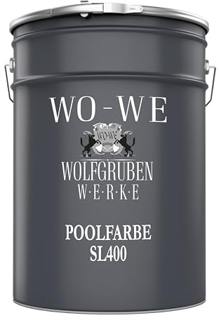 WO-WE Schwimmbadfarbe Poolfarbe Schwimmbeckenfarbe Lichtgrau ähnl. RAL 7035-20L (2x10L)