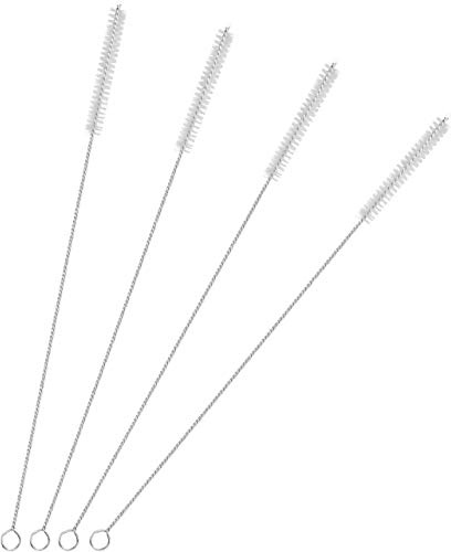 GFDesign Drinking Straw Cleaning Brushes Set 17 Extra Long 1/2 Extra Wide Pipe Tube Cleaner Nylon Bristles Stainless Steel Handle - 17 x 1/2 (12 mm) - Set of 4