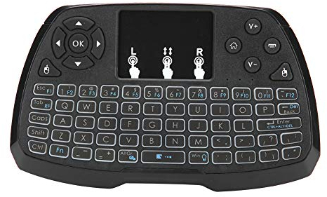 Yunseity -Tastatur mit Touchpad-Maus-Kombination, Tragbare -2,4-GHz-Wireless-Tastatur mit Hintergrundbeleuchtung, für Android-TV-Box, Smart-TV, HTPC Usw