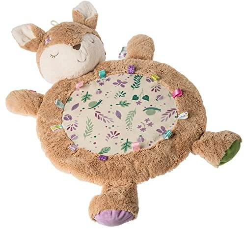 Taggies Tummy Time Baby Toddler Play Mat with Sensory Tags, 31 x 23-Inches, Flora Fawn