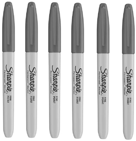 Sharpie Permanentmarker, feine Spitze, Schiefergrau, 6 Stück