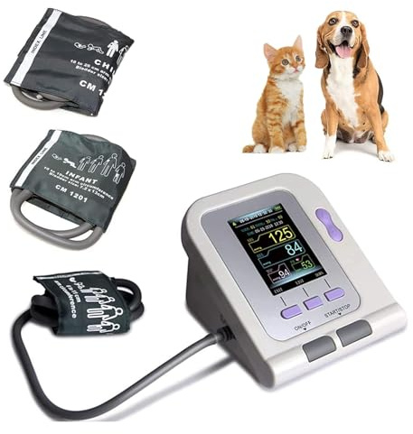 oiakus Veterinärvårdsutrustning, digital blodtrycksmätare för djur, 3 lägen elektronisk blodtrycksmätare för hundar/katter/husdjur.