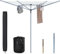 Heavy Duty Rotary Washing Line Outdoor, 4 Arm 60M Washing Line Rotary with Peg Bag, Metal Ground Spike, and Cover Included, Rotary Clothes Lines for Outside, Whirlygig Clothes Airer Outdoor (60 M)