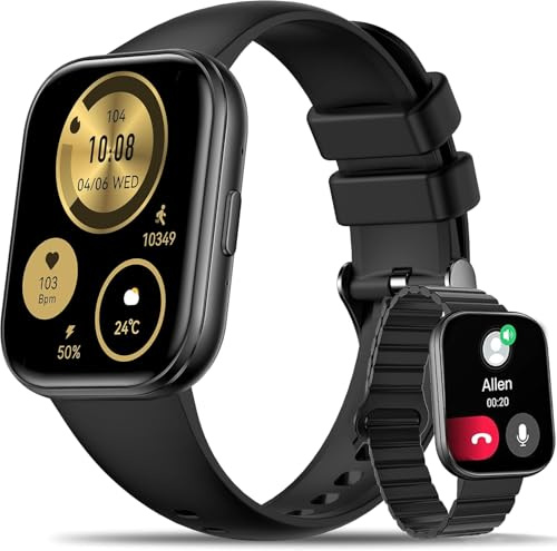HXQHSTBG Orologio Donna,1.75 HD Smartwatch con Chiamate Bluetooth,Fitness Tracker con 120+ Modalità Sportive/Cardiofrequenzimetro/Pressione Sanguigna/SpO₂/Sonno, Smart Watch per Android/iOS (Nero)