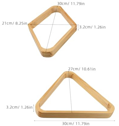 Cabilock 2 Piezas Triángulos de Billar de Madera Maciza Rack Profesional para Bolas y Accesorios para Mesa de Billar Hogar y Salas Comerciales