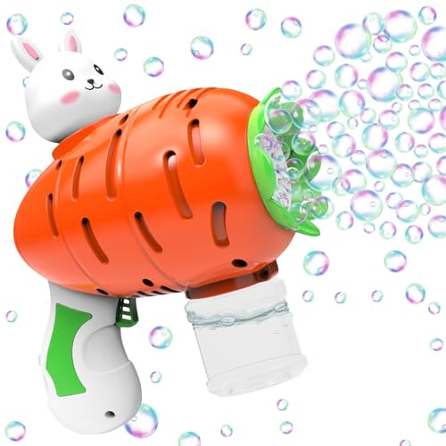 Pistola Spara Bolle di Sapone, Sparabolle di Sapone, Pistola a Bolle con Soluzione di Bolle, Sparabolle di sapone Automatico, Pistole a bolle LED per Regalo Pasqua Feste Estive all'aperto