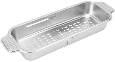 Generic 304 Rostfritt Stål över Diskbänken Durkslag Justerbar Sil för Platsbesparande Diskställ i Köket 1 Enhet (Små)