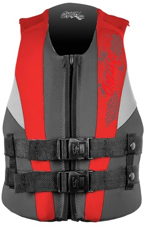 O'Neill Youth Reactor USCG Life Vest, Coal/Red/Flint, 50-90lbs, One-Size