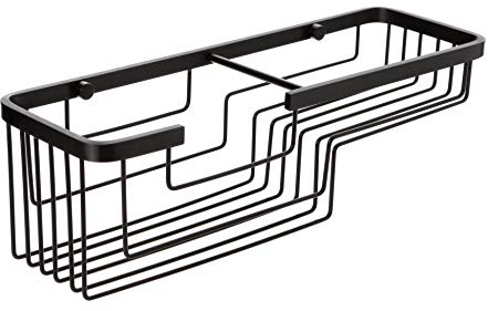 Tatay Estanteria Ducha Aluminio Rectangular | Incluye Tornillos | Compatible Sistema Sin Taladro (Quick Fix) | Resistencia Humedad | Moderno | Fácil Drenaje | 12x11,5x37 cm - Modelo Aluminium - Negro