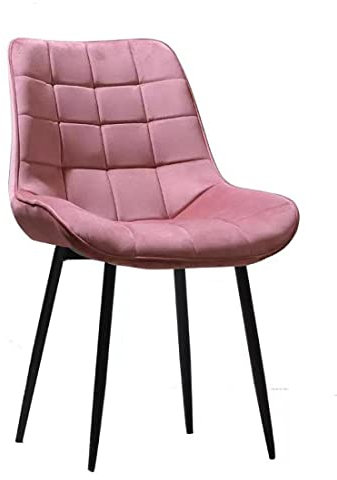 MOF Velvet Dining chair lounge chair Pink, Green, Grey with metal legs R1 (Pink)