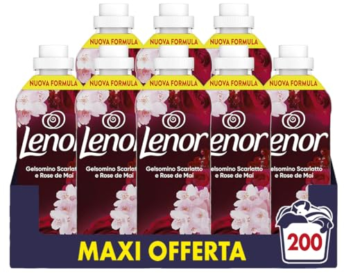 Lenor Ammorbidente Lavatrice Concentrato, 200 Lavaggi (8X525), Gelsomino Scarlatto, Freschezza Di Lunga Durata E Morbidezza Di Origine Vegetale, Lenzuola Profumate Fino A 1 Settimana