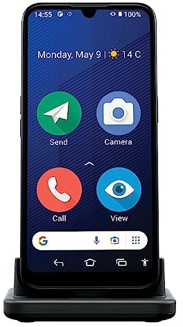 Doro 8200 4G Unlocked Smartphone for Seniors - Easy Mobile Phone - 16MP Camera - Water-resistant Android Phone - 6.1 Display - Assistance Button with GPS - Charging Cradle [UK & Irish Version]