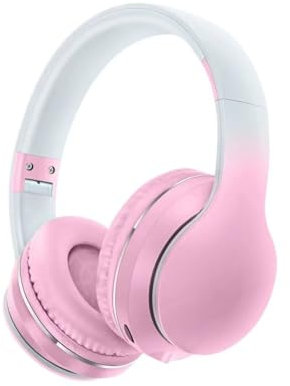 Usoun Bluetooth Headphones Over-Ear,Kids Wireless Bluetooth Headphones with Mic,Foldable Wireless/Wired Stereo Headset,TF Card,Kids Headphones for Boys Girls Travel School Cellphone Tablet PC (Pink)