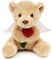 Uni-Toys - Schutzengel-Teddybär mit roter Rose - Plushie - 13 cm (Höhe) - Plüschtier, Kuscheltier