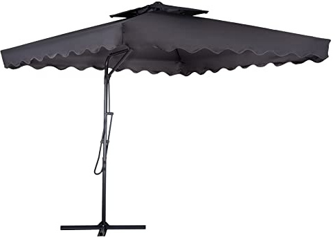 Hortan Ombrellone Quadrato Decentrato Diametro 2,5 x 2,5 Metri Con Palo Laterale, Struttura In Acciaio Inossidabile E Chiusura a Leva Per Arredo Esterno, Giardino e Terrazzo