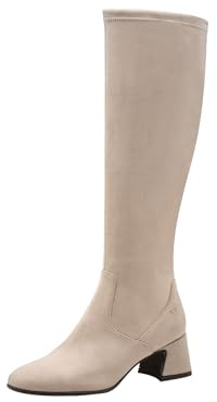 Tamaris Stivali lunghi da donna con tacco 1-25520-45 al ginocchio, tortora, 42 EU, talpa, 42 EU