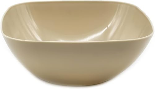 CABLEPELADO - Cuenco de plastico cuadrado para comida - bol - recipiente - plato - ensaladera - vasija - Libre BPA - lavavajillas - 2.7 Litros (Marrón)