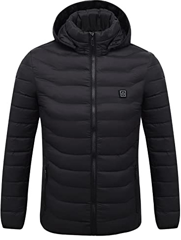 Veste Chauffante Homme Veste Chauffant USB Modes de Chauffe Chauffage Rapide,Manteau Doudoune Veste Capuche avec 8 Zones de Chauffé pour La Chasse en Plein Air, Ski, PêcheL'extérieur Pas Cher