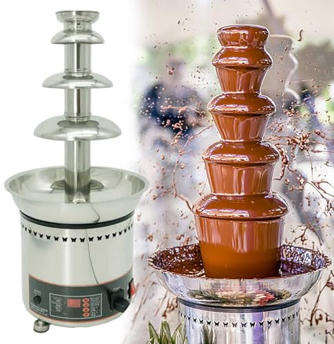 Chokladfontänmaskin, elektrisk maskin Chokladfontän i rostfritt stål Chokladfonduefontän för fester Chokladost BBQ-sås Likörer,4tiers
