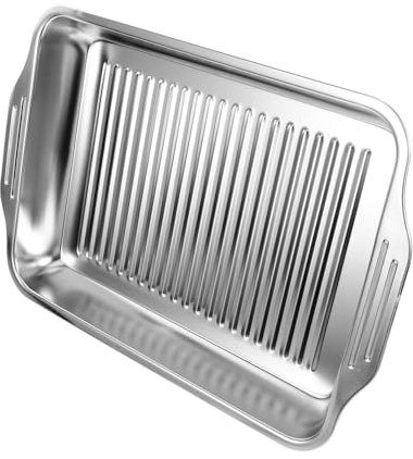 FUNOMOCYA Plateau Rectangulaire Acier Inoxydable pour Poisson Rôtissoire Pratique Durable pour Induction Four pour Fruits de Cuisine