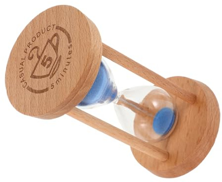 NIYANGLE Mini Sablier en Bois 5 Minutes Minuteur Visuel pour Enfants Timer Brossage Dents Apprentissage Gestion du Temps Décoration Salle De Bain Maison