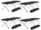 tectake® XL Alu Feldbett klappbar mit Transporttasche, Campingbett, Campingliege faltbar leicht, Camping Bett belastbar bis 150 kg, Zeltbett, Camping Bed, Feldbett 2 Personen - schwarz, 4er Set
