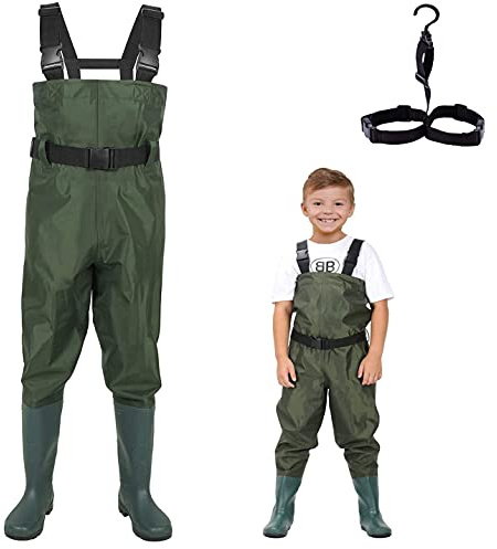 LANGXUN Chest Waders for Kids, Fishing Waders for Toddler & Children, Waterproof Hutting Waders for Boys and Girls, Age 2/3 Toddler