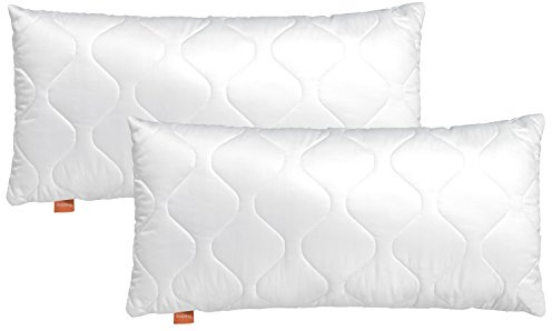 sleepling Kopfkissen 60x80 cm 2er Set, Allergiker Kissen, waschbar, Made in EU, Ökotex, Schlafkissen 60 x 80, Bettkissen, Pillow, 2 Stück, Komfort 100