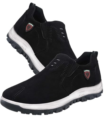 AZMAHT Hombre sin Cordones para Hombre Zapatos ortopédicos Transpirables para Hombre Zapatillas De Senderismo Y Trekking Hombre Zapatillas de Trekking Ligeras Antideslizantes,Negro,46/280mm