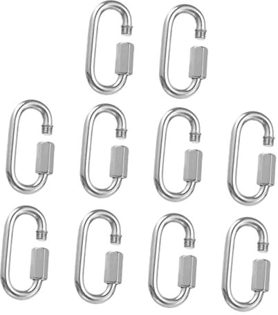 ULTECHNOVO 10pezzi Moschettone Inossidabile Con Anelli Di Collegamento Per Outdoor Campeggio e Trekking Robusto e Facile Da Installare