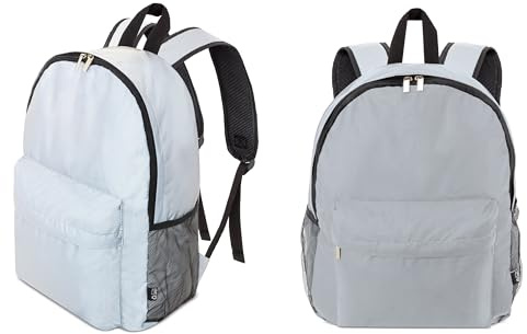 BLUECHOLON Reflektierender Rucksack für Herren, Damen, 18 l, aus recyceltem Rpet-Polyester, mit Front- und Seitentasche., Reflektierend, 18L