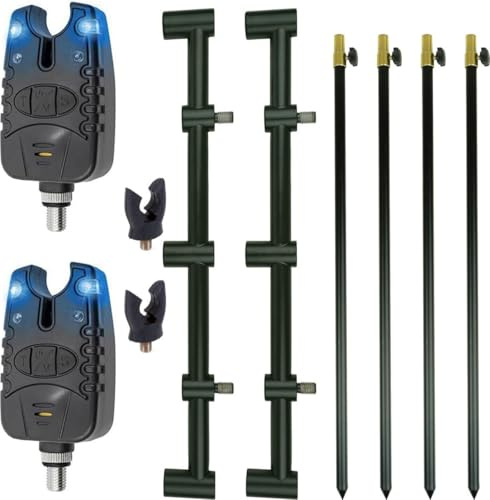 EUROCATCH Goalpost set 2 Rod Complete - Palitos de banco - Buzzerbars - Detectores de picadura - Soporte de caña - Carpa