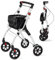 HOMFME 4 Wheel Folding Rollator Walker, Lightweight Wheeled Walking Aid with Removable Tray, 4 Wheels, Brakes, Height Adjustable Mobility Walker for Elderly Disabled