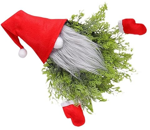 COLLBATH Leuchtender Weihnachtsgnom Türkranz Mit Led-Beleuchtung Langlebiger Leichter Floraler Kranz Für Bar Wohnzimmer Party Dekoration Und Festliche Wandaufhängung