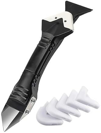 3-in-1 Silicone Remover Tool Kit - Caulking Finishing, Grout Scraper & Smoothing Tools with 4 Replaceable Pads for Kitchen, Bathroom and Floor Sealing