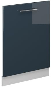 Vicco Geschirrspülblende Fame-Line, Dunkelblau Hochglanz, 60 cm ohne Arbeitsplatte