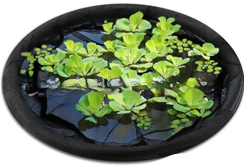 Lerpwige Floating Island Plant Pot Basket with Fine Mesh Round Floating Flower Fish Barrier Island Adjustable Water Level Plant Protection