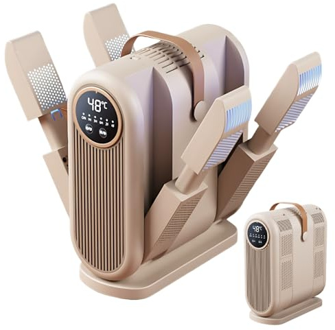 WDKXCN 4 Brazos Secador De Zapatos Eléctrico, Secador Zapatos,Secador Calzado con 3 Temporizadores, Temperatura Constante De 48 °C,Shoe Dryer para Zapatillas Deporte,Botas Futbol,Botas,Guantes Boxeo